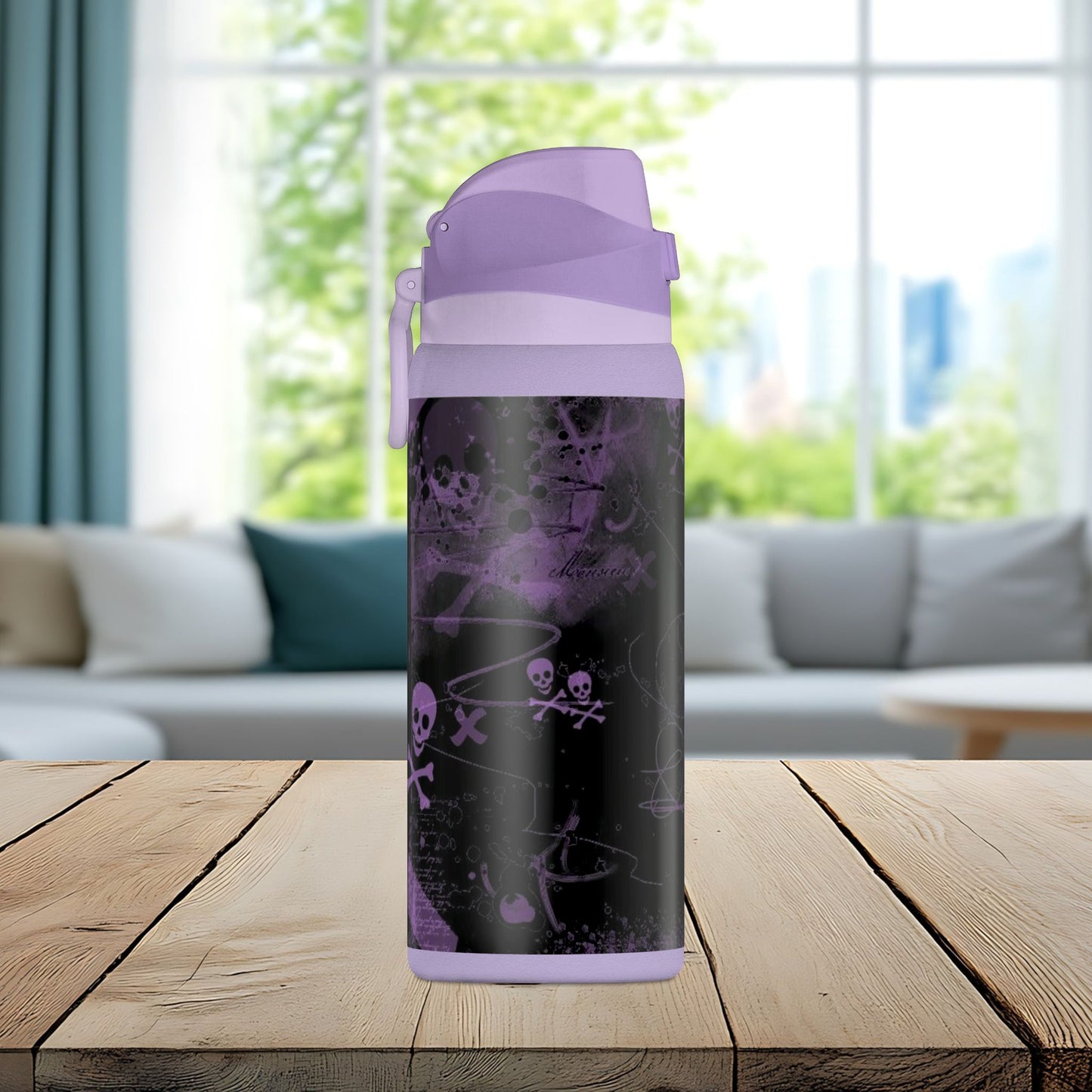 Purple Skull Chaos 32oz Insulated Water Bottle