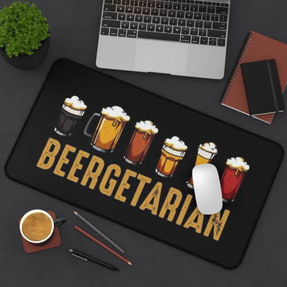 Funny "Beergetarian" Desk Mat — Humorous Beer Lover Office Mousepad