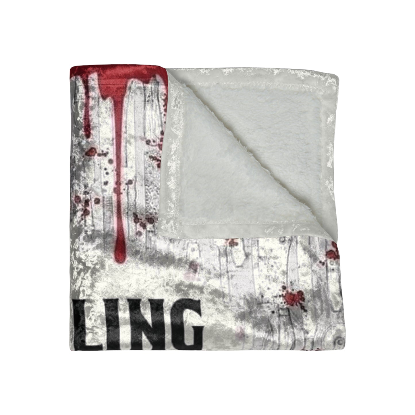 Crushed Velvet Blanket — 'Feeling Stabby Today' Horror Drip Throw
