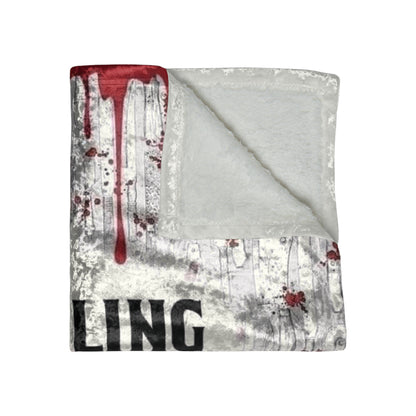 Crushed Velvet Blanket — 'Feeling Stabby Today' Horror Drip Throw