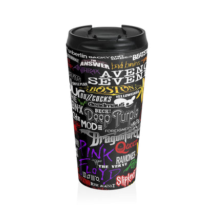 80s Rock Bands - Stainless Steel Travel Mug