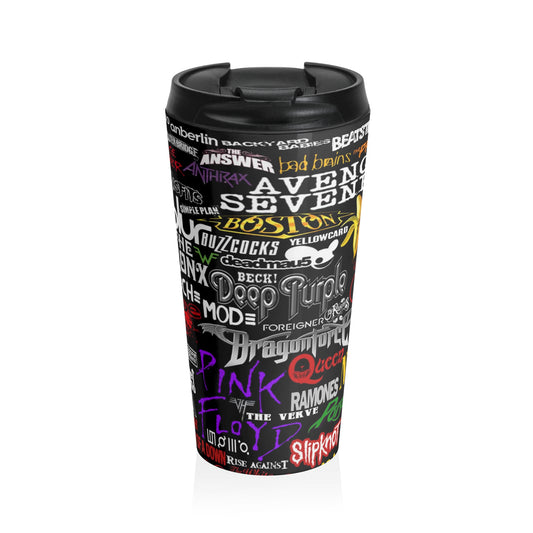 80s Rock Bands - Stainless Steel Travel Mug
