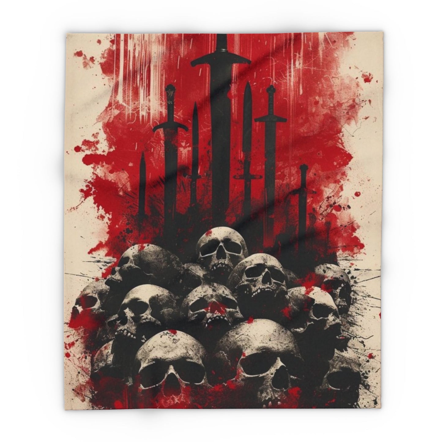 Arctic Fleece Blanket — Gothic Skull & Sword Graphic Throw