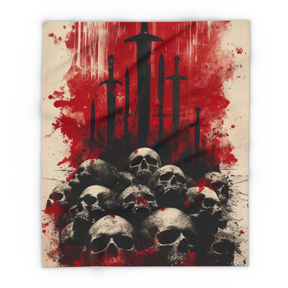 Arctic Fleece Blanket — Gothic Skull & Sword Graphic Throw