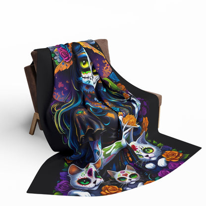 Day of the Dead Sugar Skull Girl Arctic Blanket - House of O & A