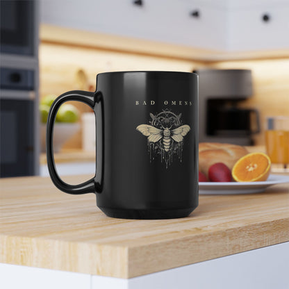 Bad Omens Moth Black Mug — Gothic Coffee Cup