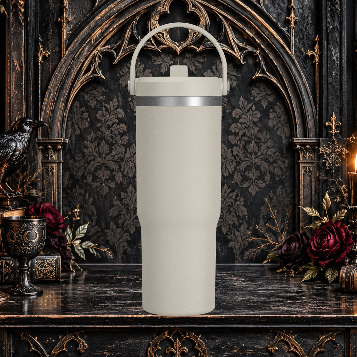 Gothic Cute Devil Couple Insulated Travel Mug