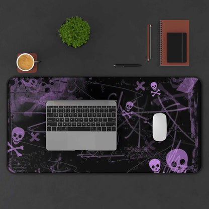 Midnight Rebellion Desk Mat – Gothic Purple Skull Edition
