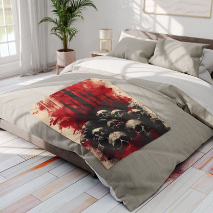 Arctic Fleece Blanket — Gothic Skull & Sword Graphic Throw