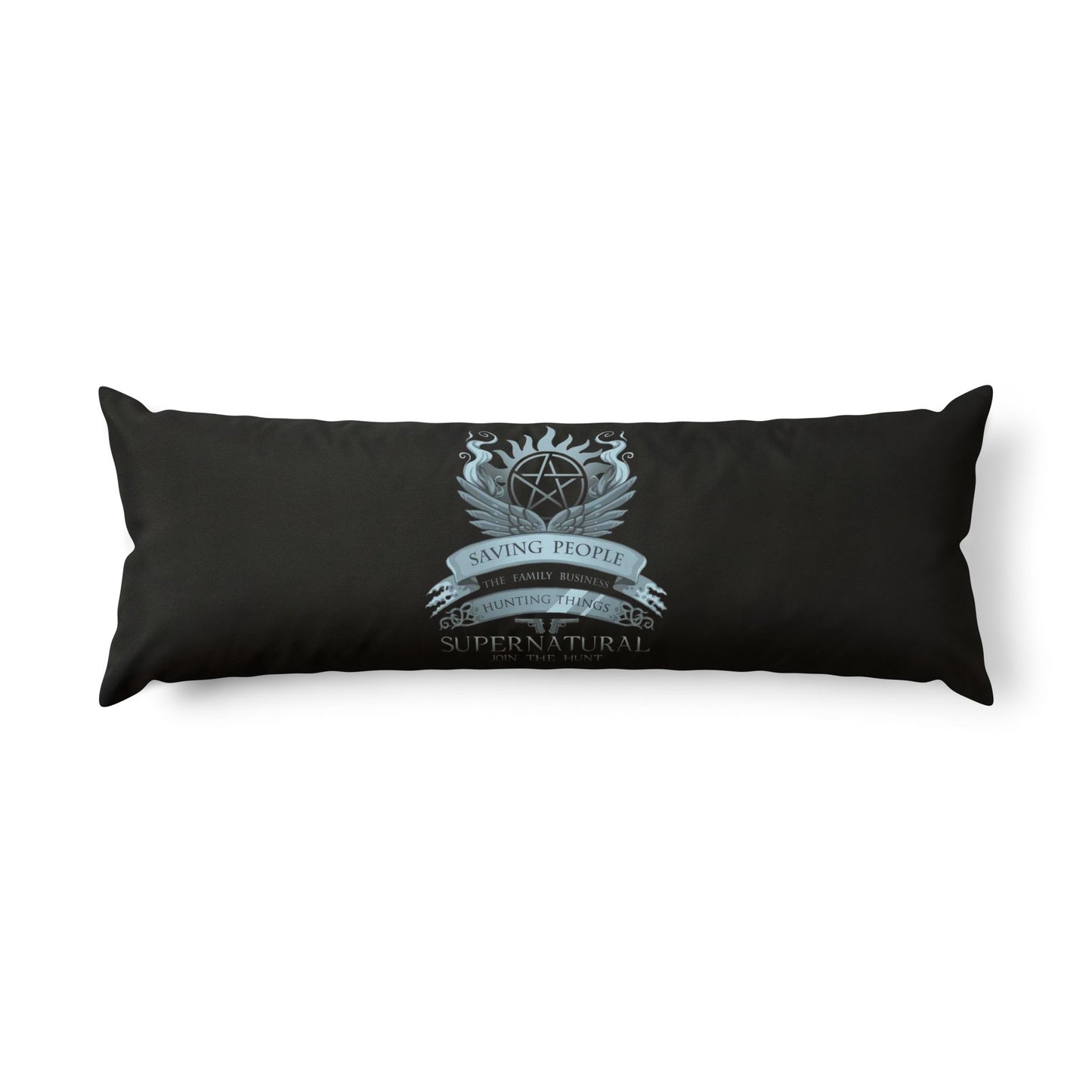 Supernatural Emblem Body Pillow — 'Saving People, Hunting Things' Long Bolster