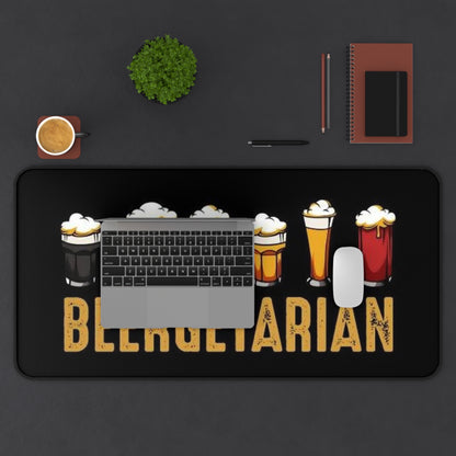 Funny "Beergetarian" Desk Mat — Humorous Beer Lover Office Mousepad