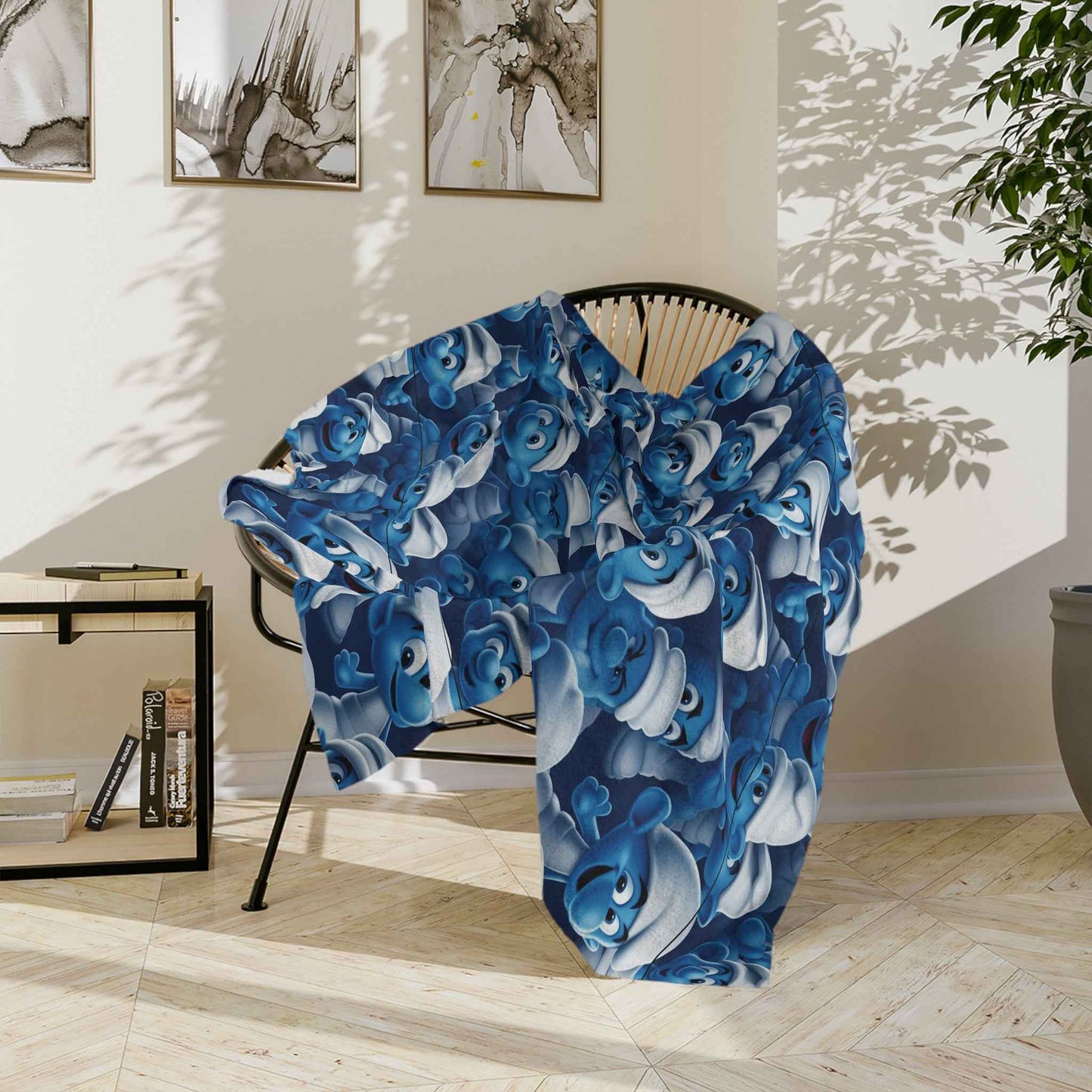 the Smurfs - Patterned Velveteen Minky Blanket