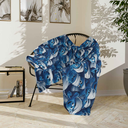 the Smurfs - Patterned Velveteen Minky Blanket