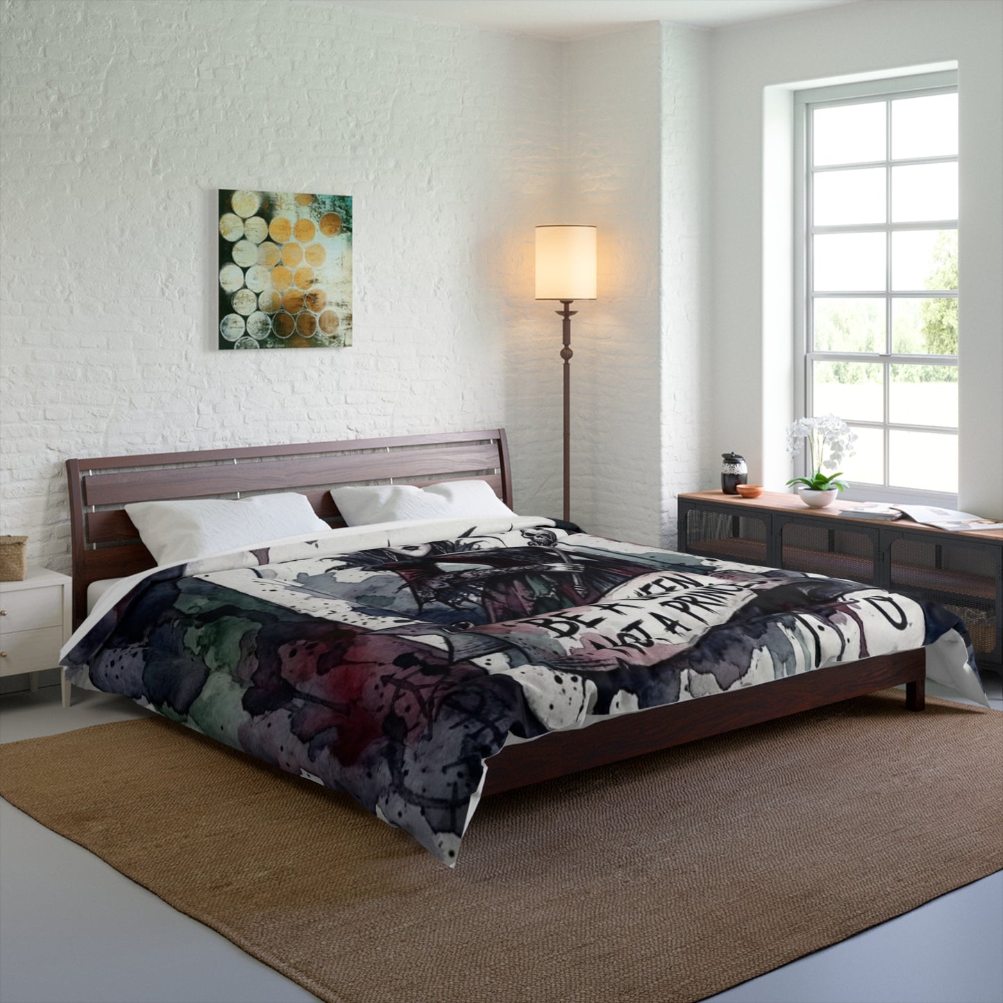 Queen of Spades Comforter – "Be a Queen, Not a Princess" Gothic Playing Card Bedspread