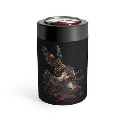 Skull & Moth Can Cooler — Gothic Insulated Can Holder