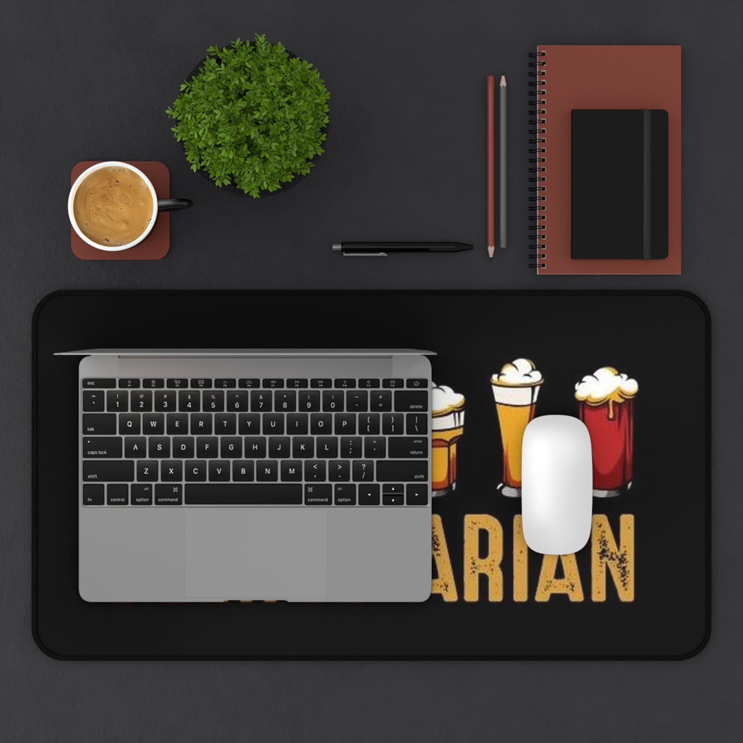 Funny "Beergetarian" Desk Mat — Humorous Beer Lover Office Mousepad