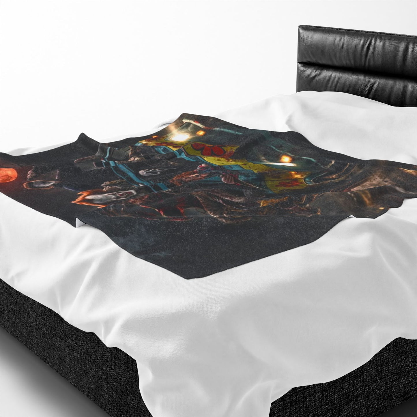 Retro Horror Van Scene Throw - Velveteen Plush Blanket