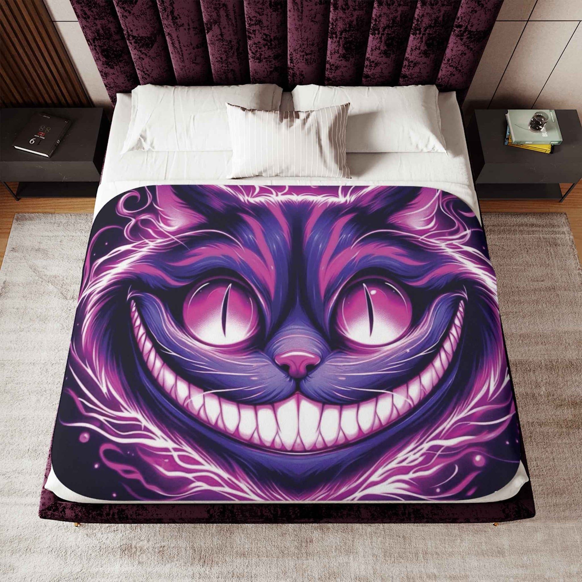 Cheshire Cat Sherpa Blanket