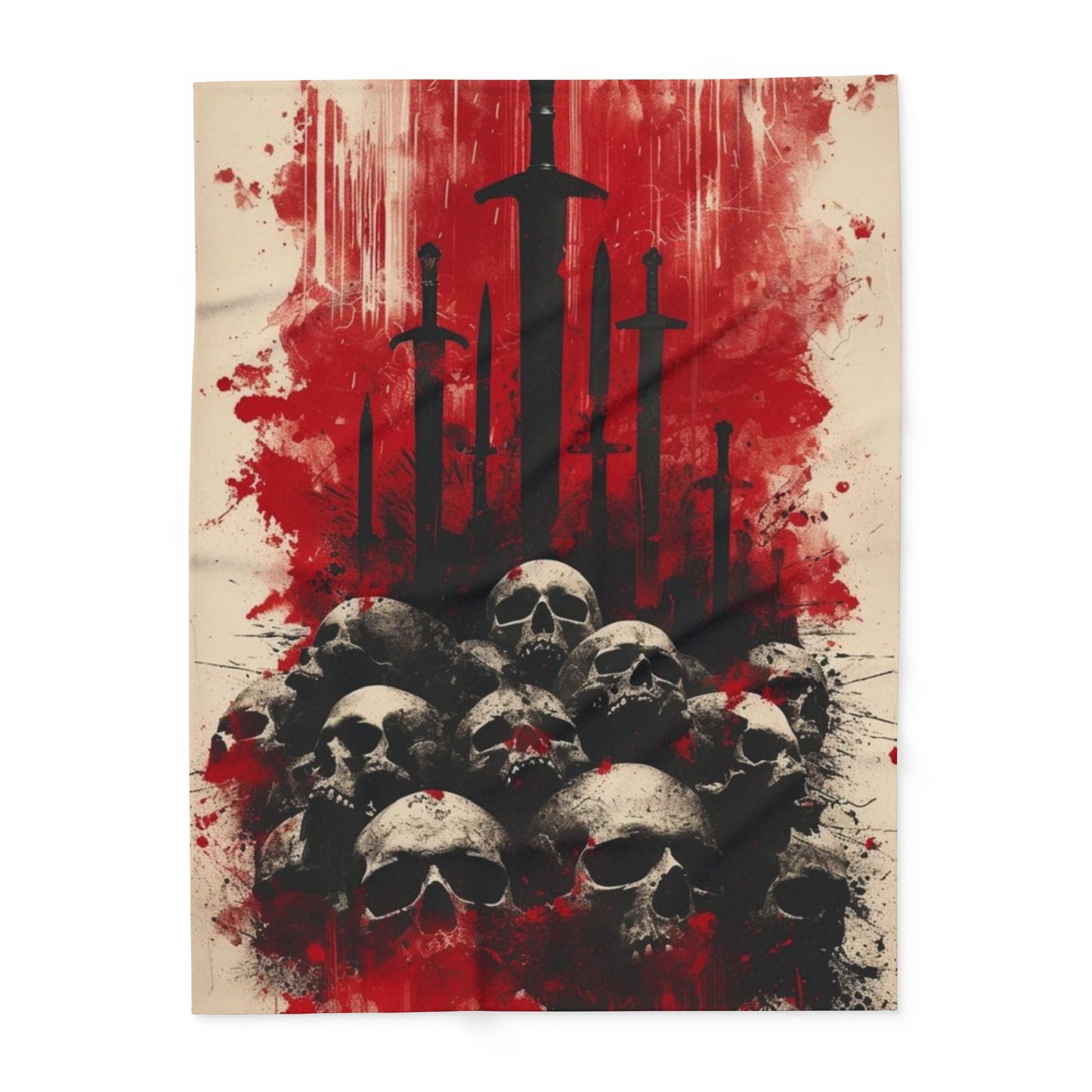 Arctic Fleece Blanket — Gothic Skull & Sword Graphic Throw