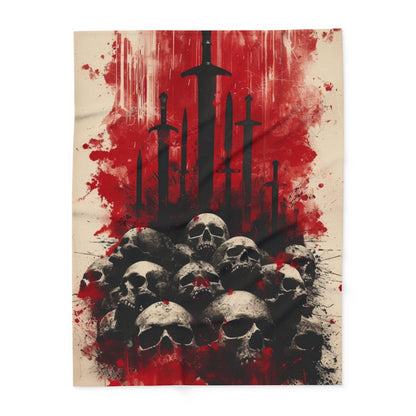 Arctic Fleece Blanket — Gothic Skull & Sword Graphic Throw
