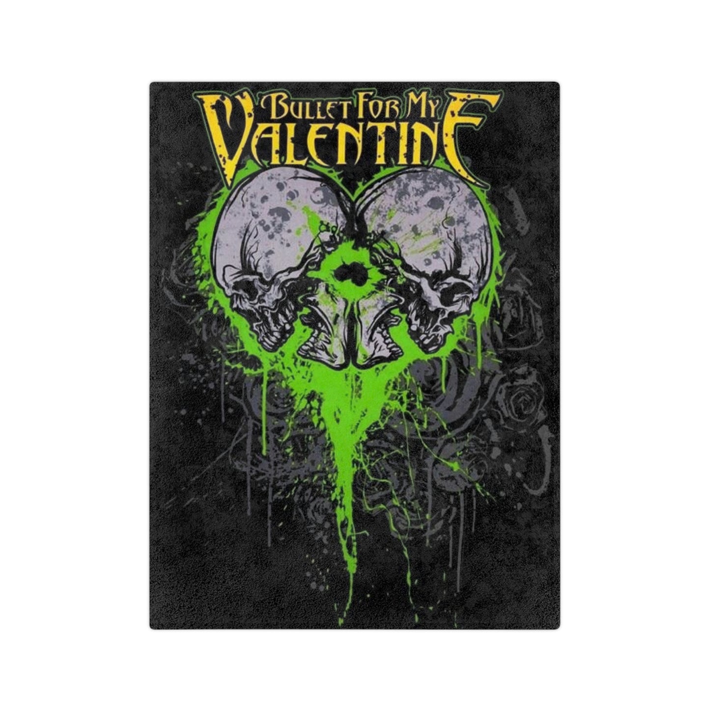 Bullet For My Valentine Skull Blanket — Green Gothic Band Microfiber Throw