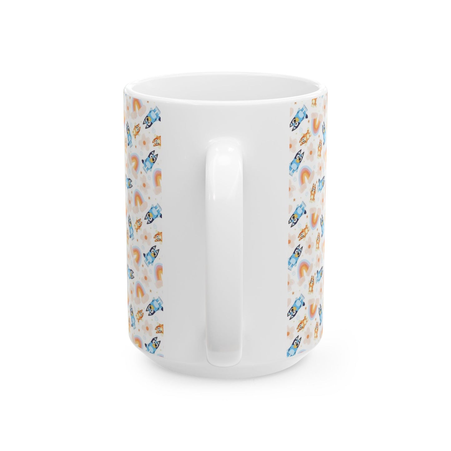 Bluey and Bingo Rainbow Pattern Ceramic Mug - House of O & A