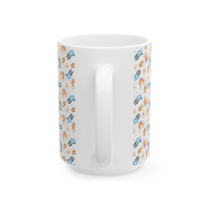 Bluey and Bingo Rainbow Pattern Ceramic Mug - House of O & A