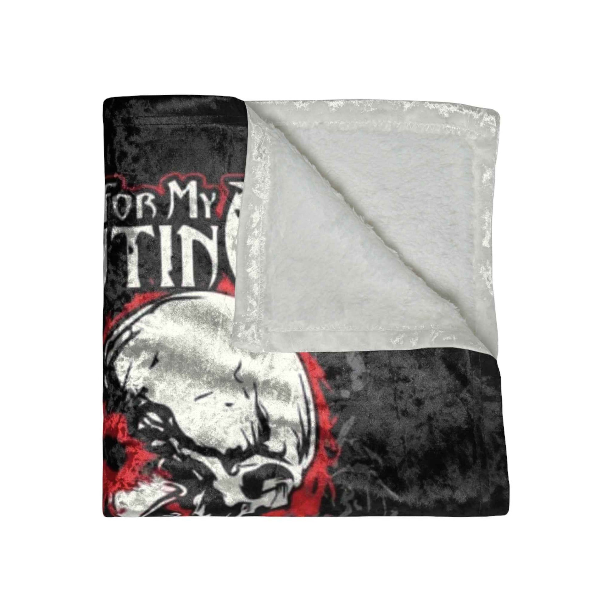 Crushed Velvet Blanket - Bullet For My Valentine Skull Heart Gothic Throw