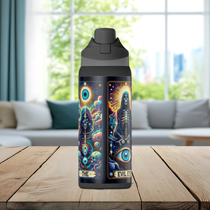 The Evil Eye Tarot Tumbler – Mystical Skeleton 32oz Insulated Water Bottle