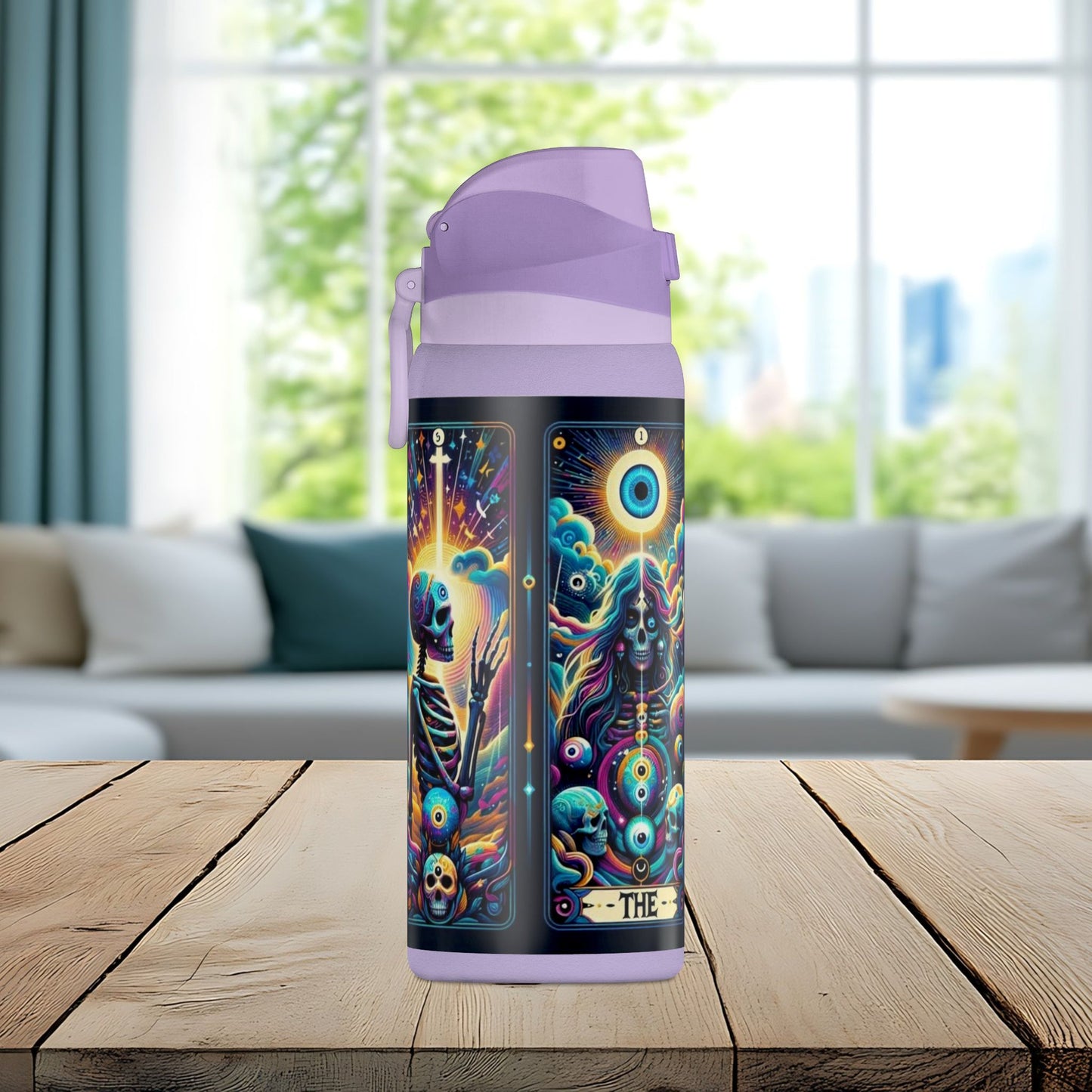 The Evil Eye Tarot Tumbler – Mystical Skeleton 32oz Insulated Water Bottle
