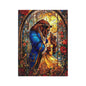 Beauty and the Beast Staind Glass Window - Velveteen Minky Blanket