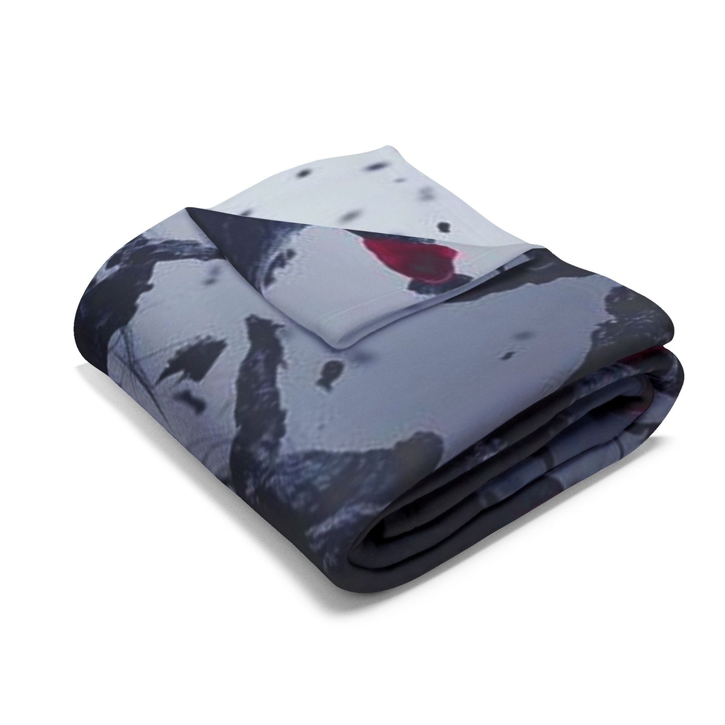 Arctic Fleece Blanket - Dark Fantasy Demon Woman with Red Roses Plush Throw