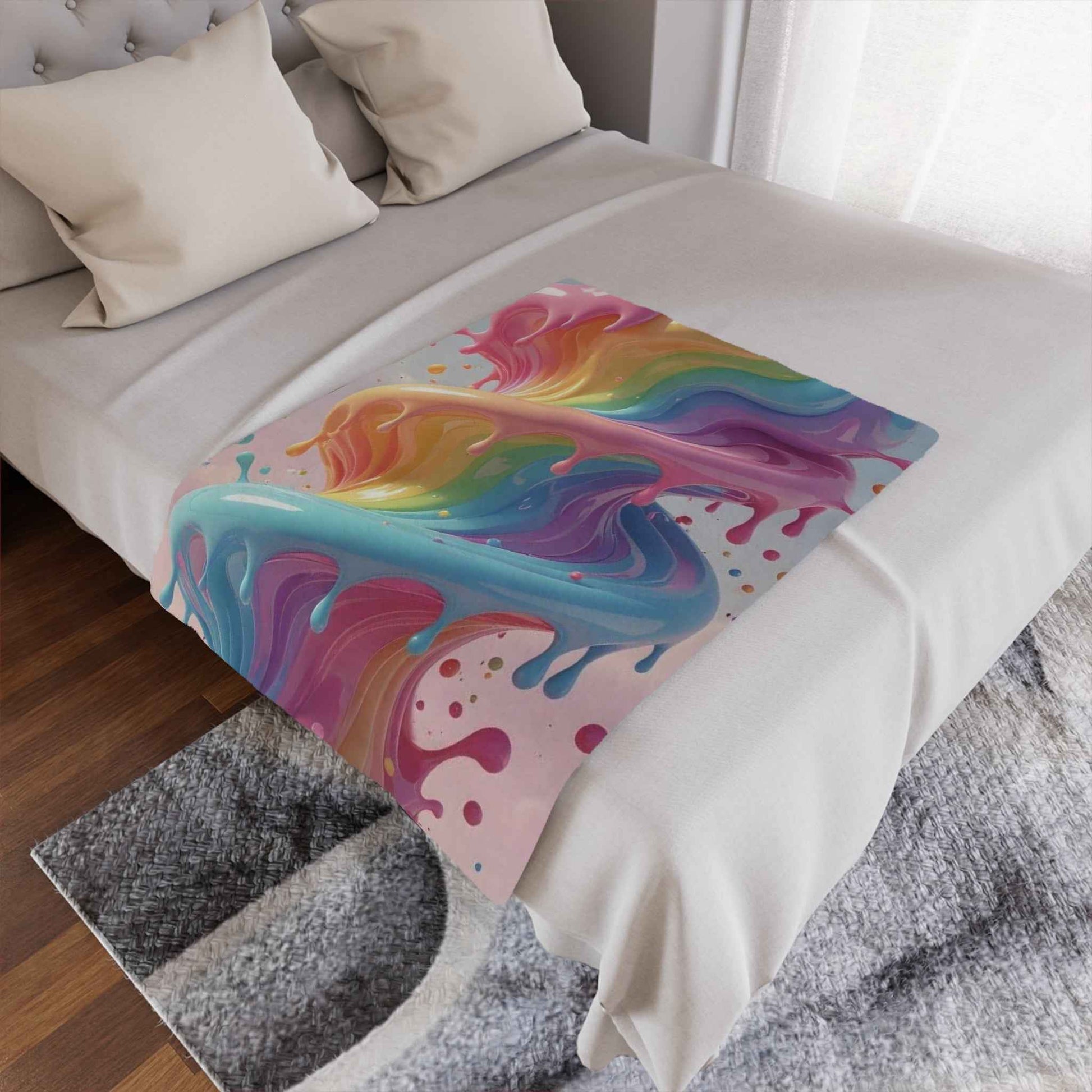 Rainbow Drip Mink Blanket