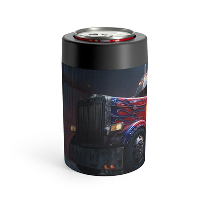Trucker Rig Can Cooler – Patriotic Red Big Rig Beer Can Holder