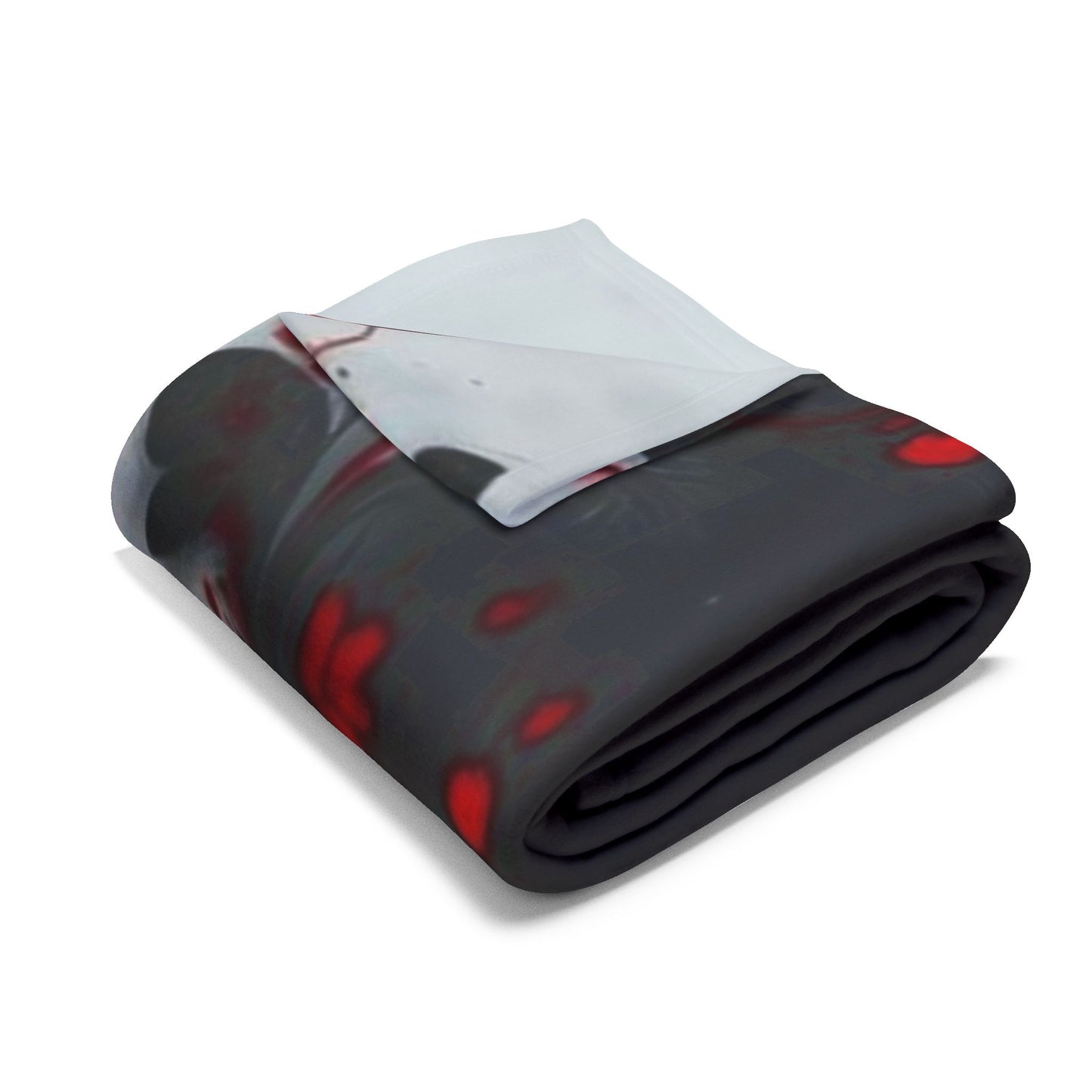 Arctic Fleece Blanket - Gothic Red Rose Floral Throw