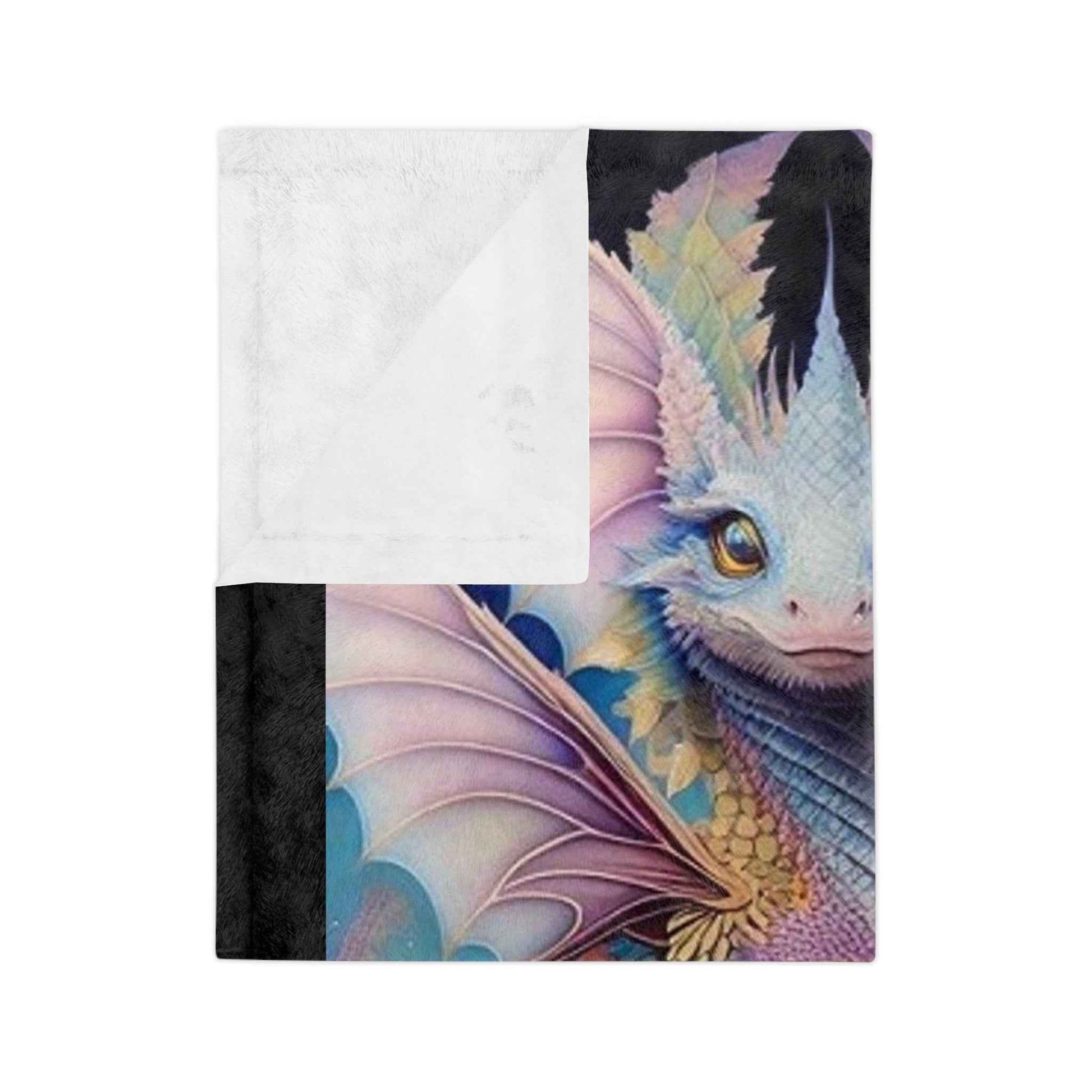 Flower Dragon - Velveteen Minky Blanket