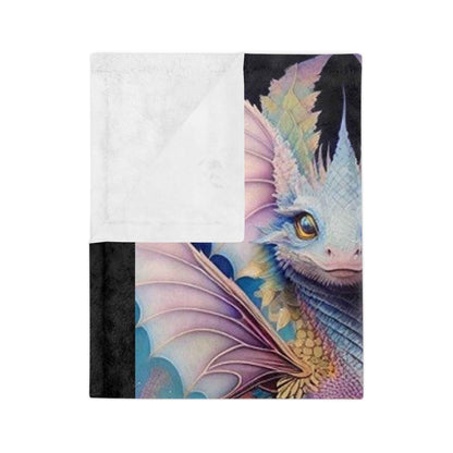 Flower Dragon - Velveteen Minky Blanket