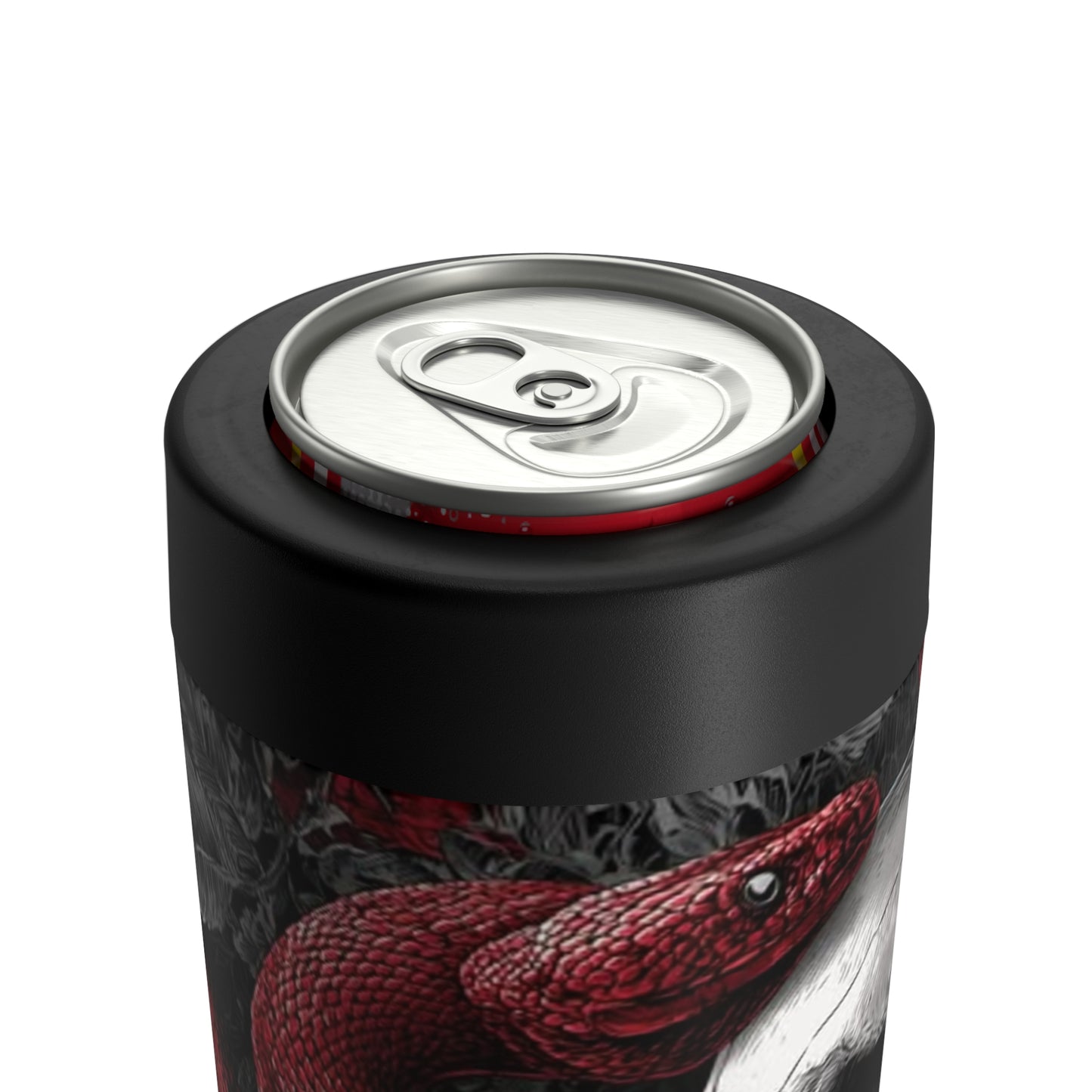 Skull & Red Snake Can Holder – Gothic Raven Drink Cooler