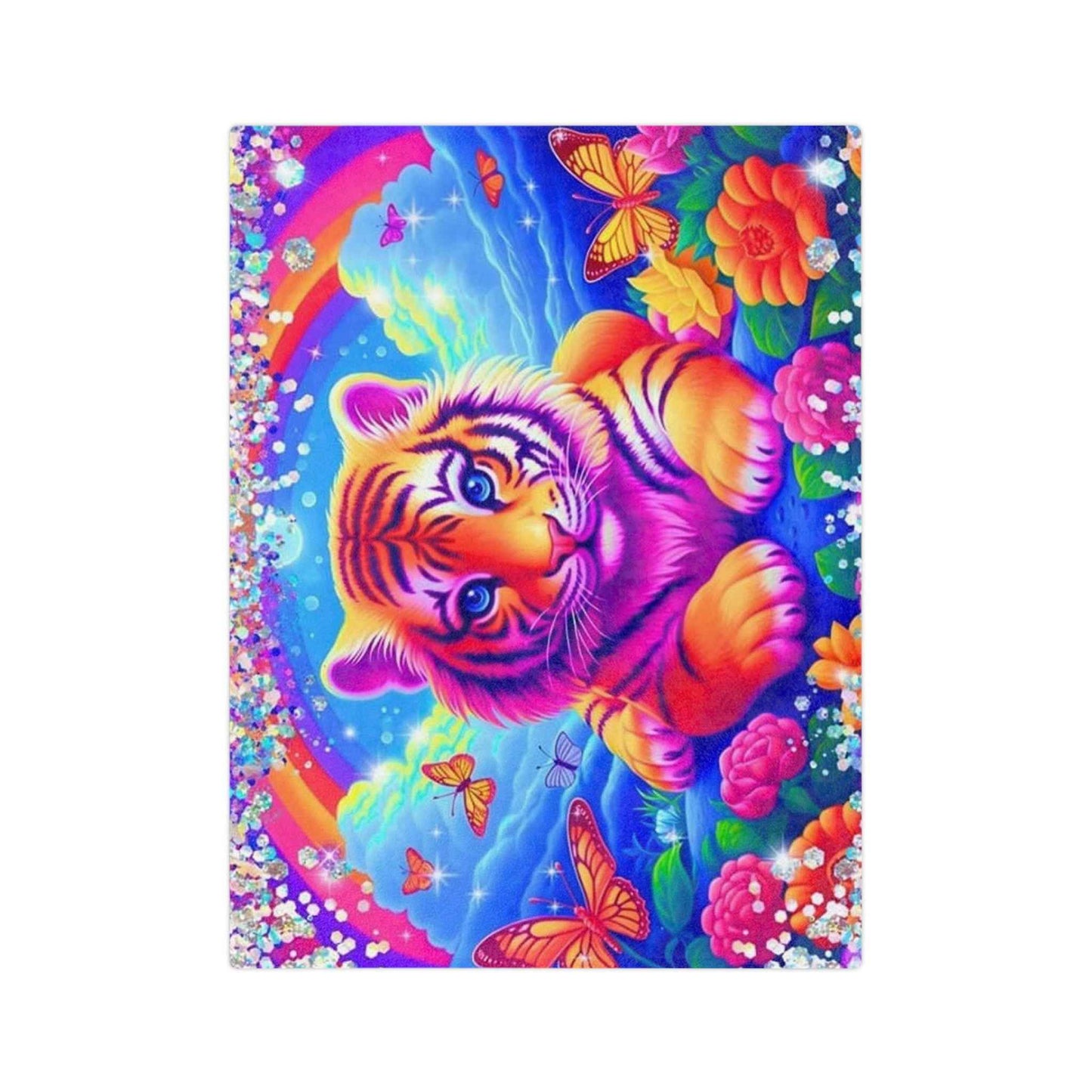 Bright, Beautiful Tiger - Velveteen Minky Blanket
