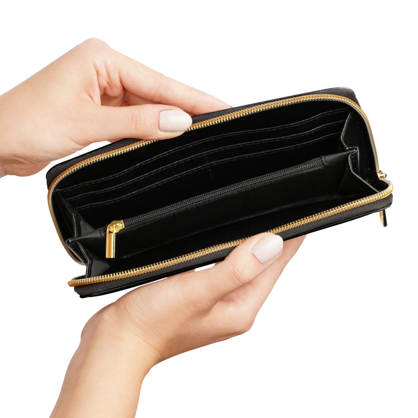 Midnight Society Zipper Wallet – Vintage Campfire Emblem Leather Wallet