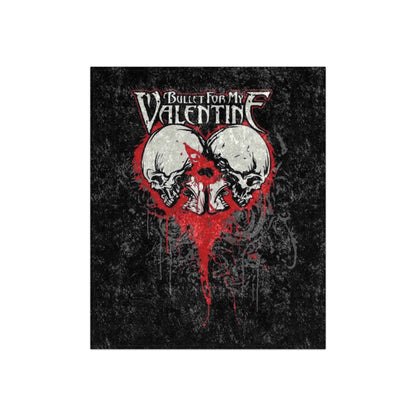 Crushed Velvet Blanket - Bullet For My Valentine Skull Heart Gothic Throw