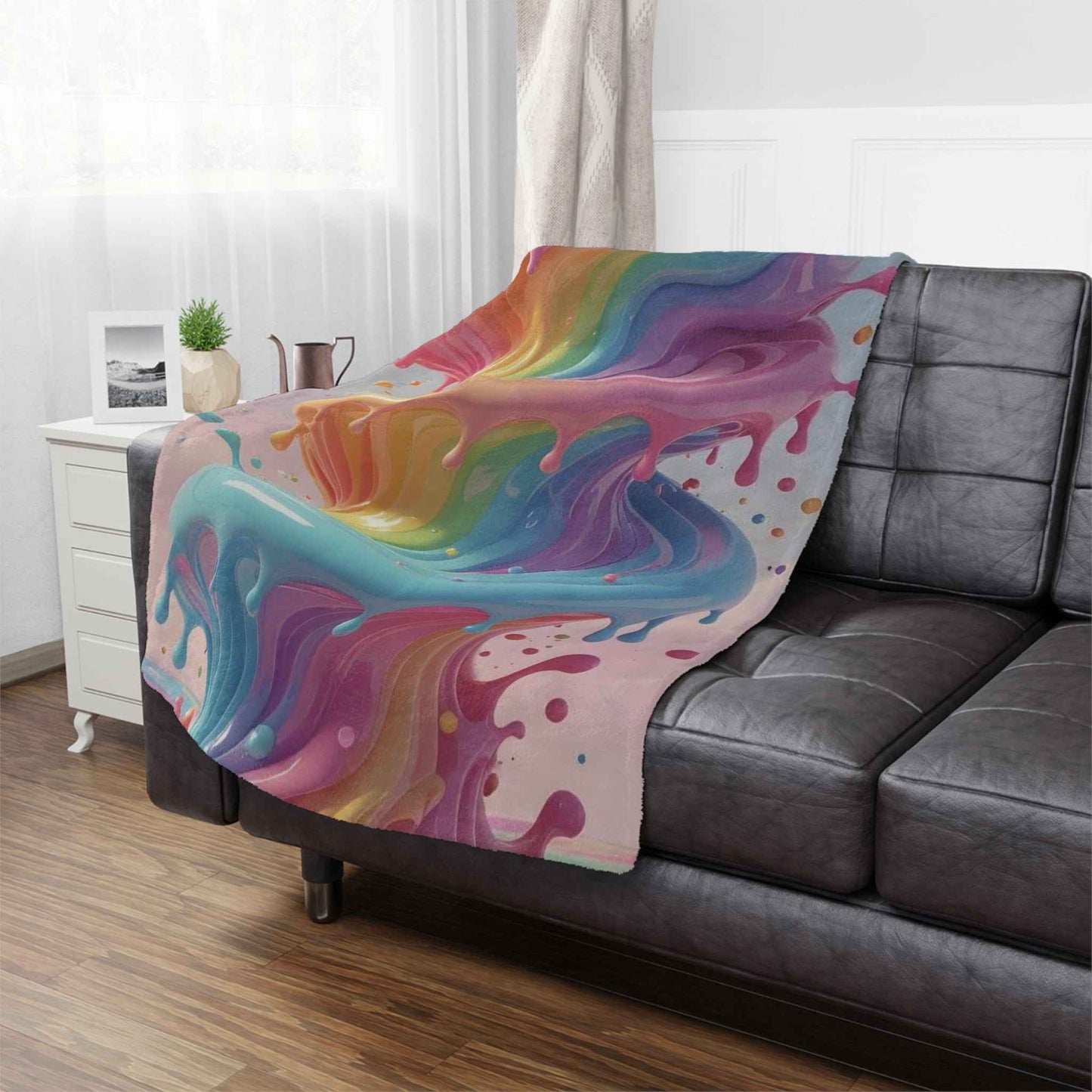 Rainbow Drip Mink Blanket