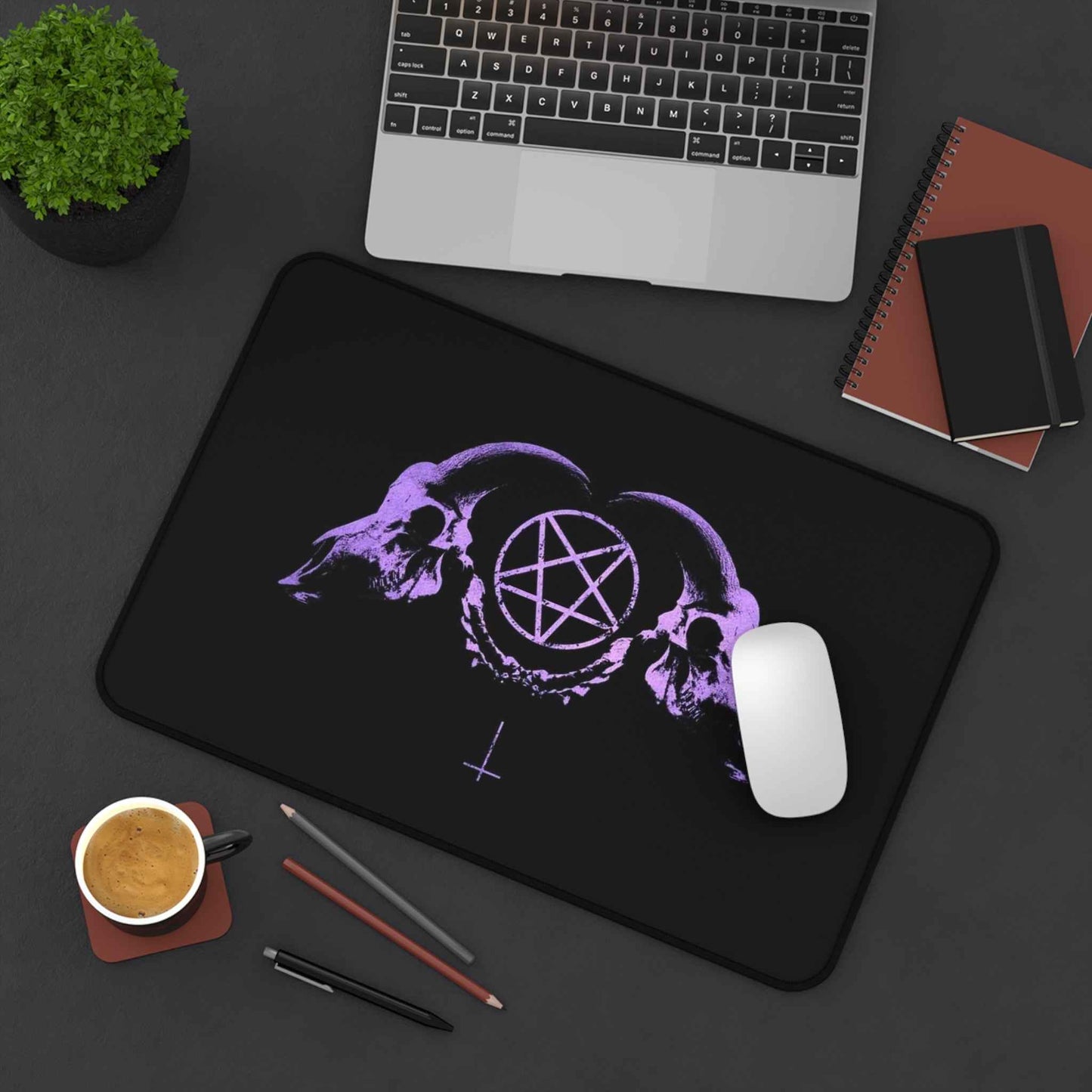 Violet Eclipse Desk Mat – Occult Skull Edition