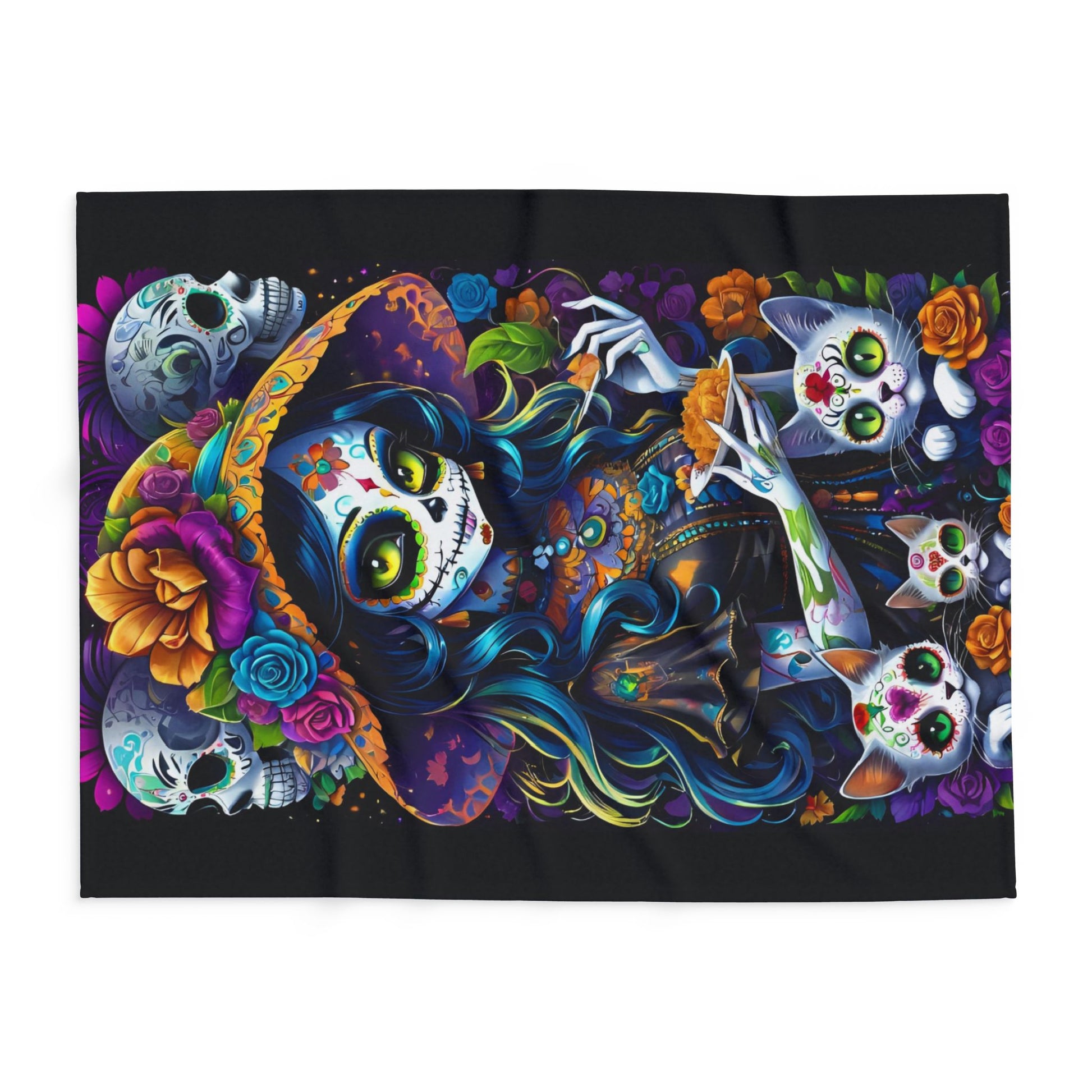 Day of the Dead Sugar Skull Girl Arctic Blanket - House of O & A