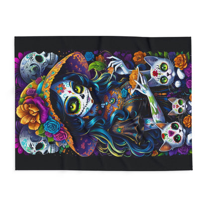 Day of the Dead Sugar Skull Girl Arctic Blanket - House of O & A