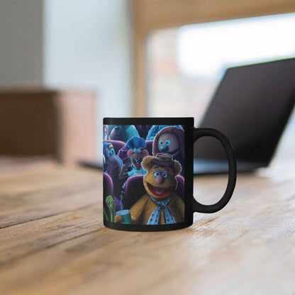 Muppets Theater Black Coffee Mug — Kermit, Fozzie & Friends 11oz/15oz