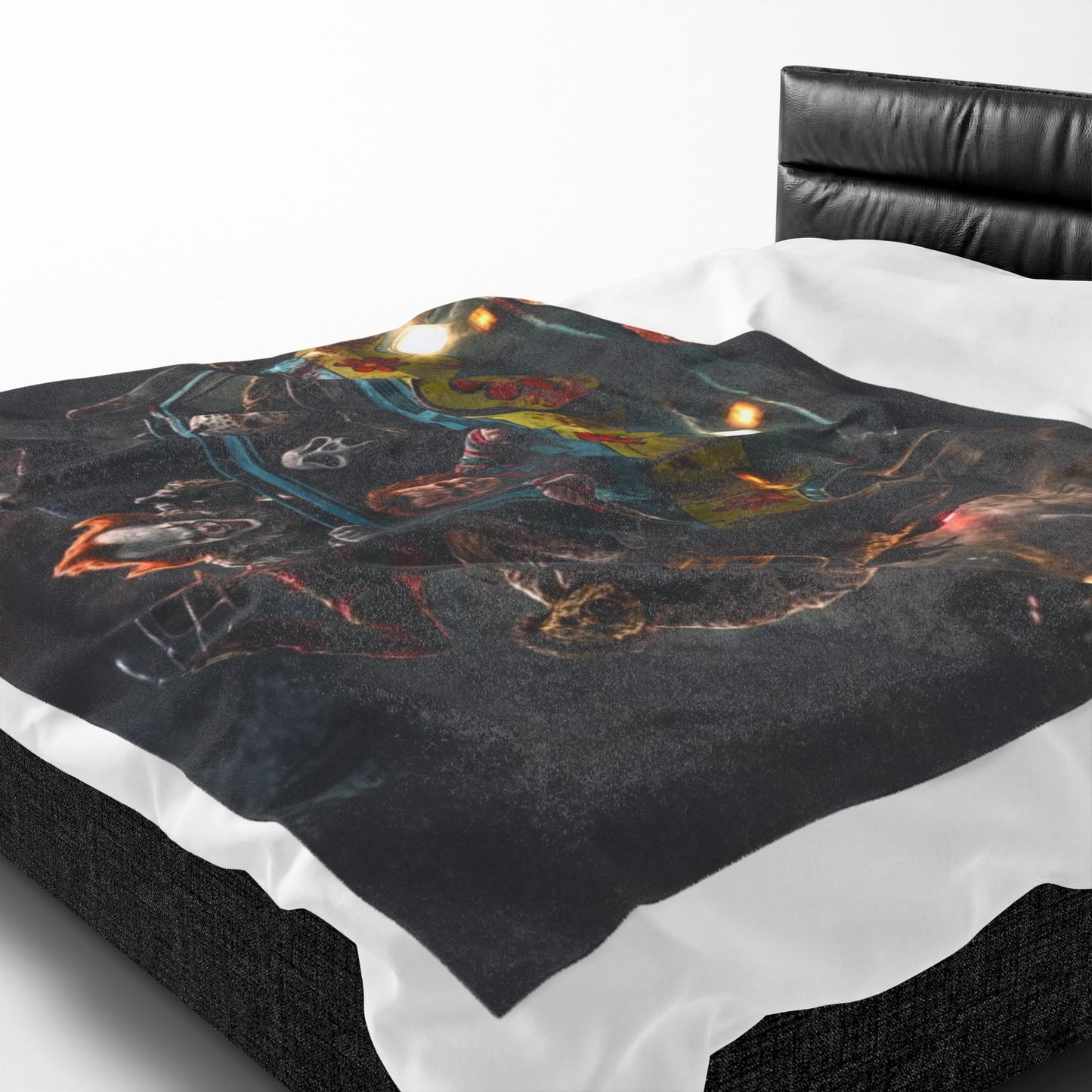 Retro Horror Van Scene Throw - Velveteen Plush Blanket