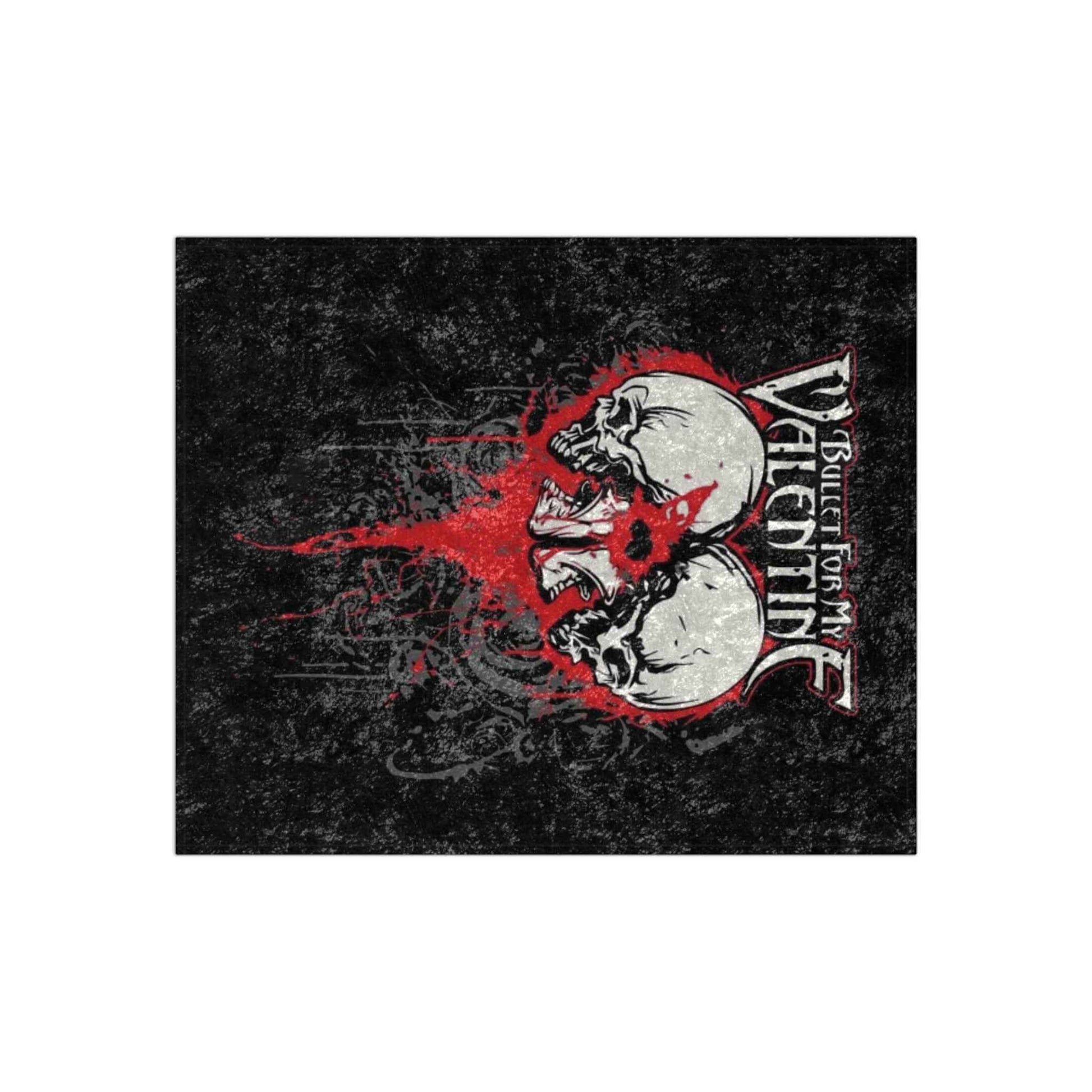 Crushed Velvet Blanket - Bullet For My Valentine Skull Heart Gothic Throw