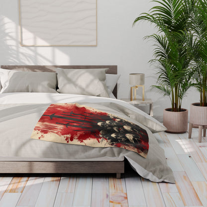 Arctic Fleece Blanket — Gothic Skull & Sword Graphic Throw