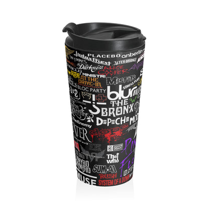 80s Rock Bands - Stainless Steel Travel Mug